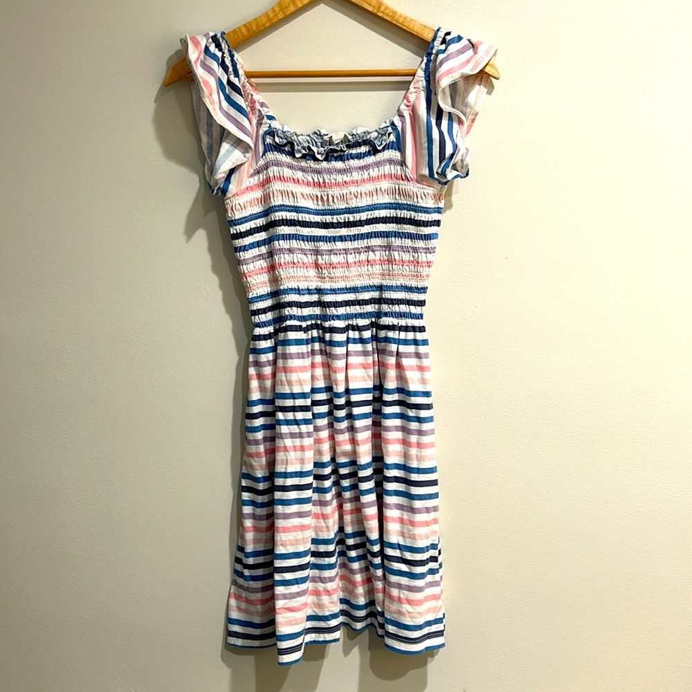 Crewcuts - cotton ruffle sleeve ruched bodice dress - size XL
